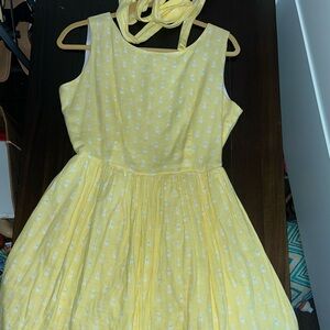 Yellow Easter Dress with Bunnies